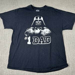 4/$20 Mens XL Star Wars Fifth Sun Darth Vader #1 Dad Black Graphic Tee New Hope